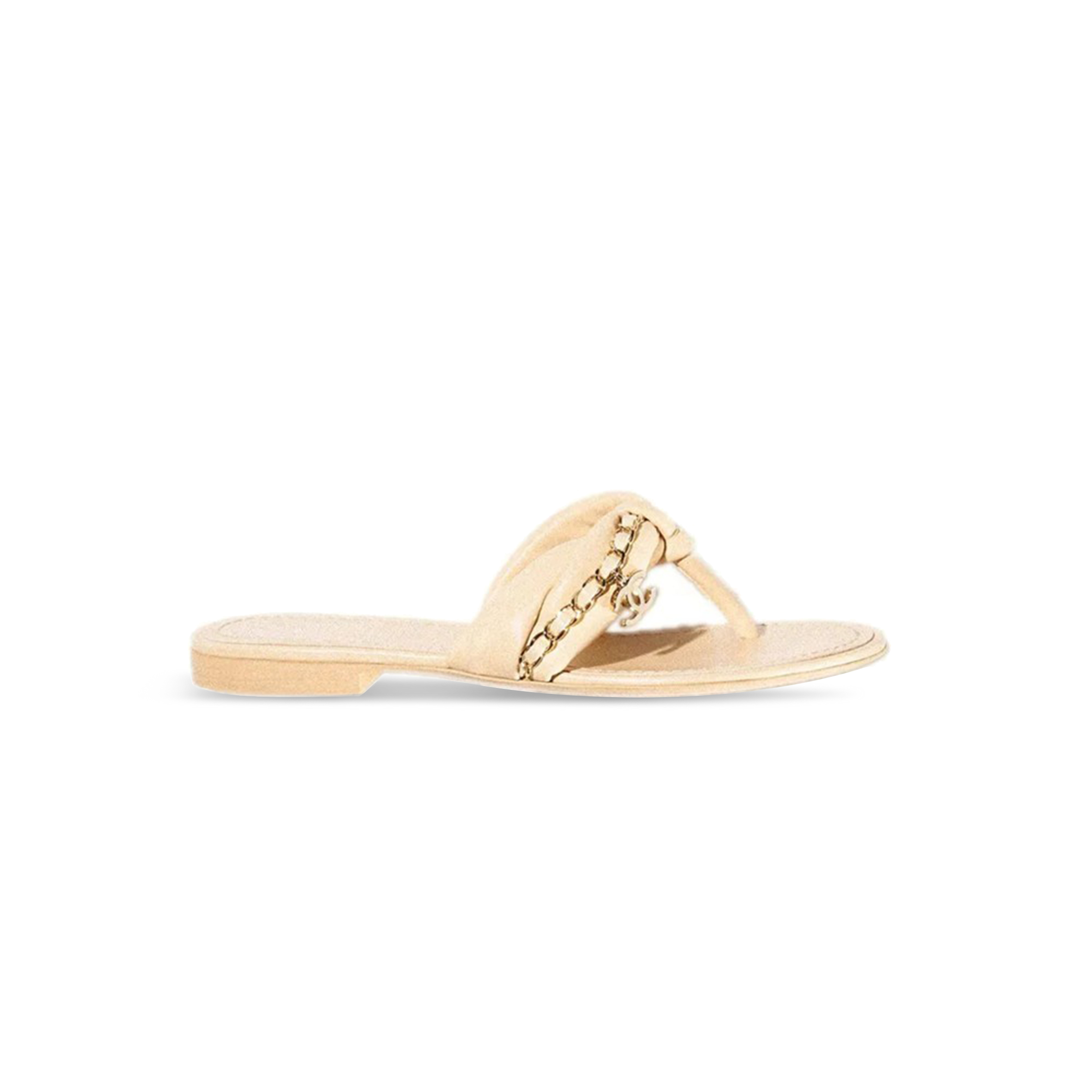 CHANEL SANDALS LAMBSKIN & METAL BEIGE G38210 X56564 0N719 